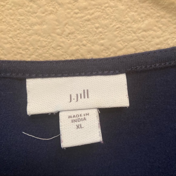 J. Jill Azure Mixed Media Eyelet 3/4 Sleeve Top - Picture 6 of 9